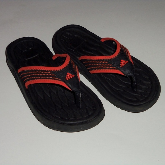 adidas orange flip flops